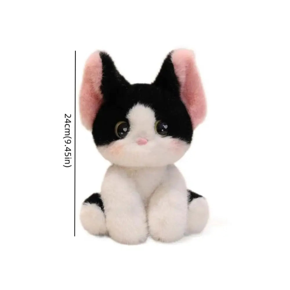 Stuffed Animal Siamese Cat Plush Cute Sitting Desktop Ornament Stuffed Devon Rex Kitten Doll Cartoon Cat Plush Doll Kids Toy