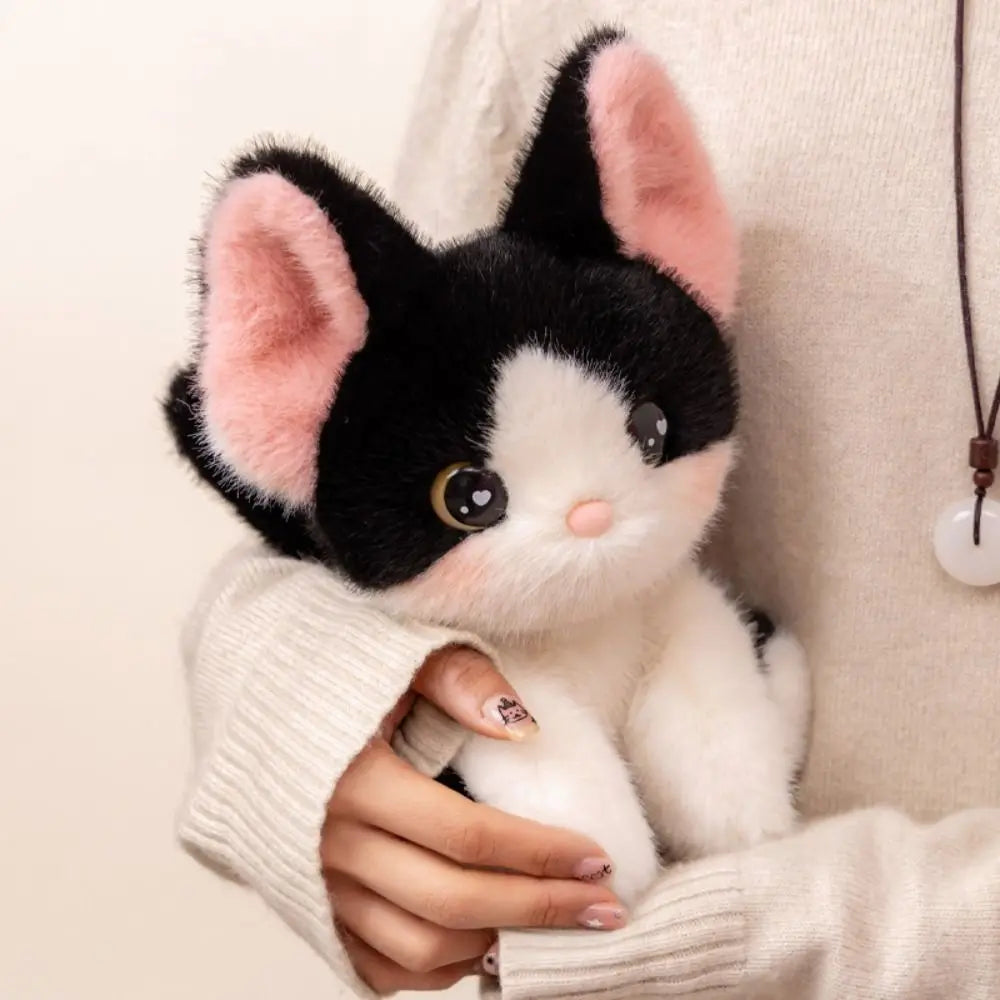 Stuffed Animal Siamese Cat Plush Cute Sitting Desktop Ornament Stuffed Devon Rex Kitten Doll Cartoon Cat Plush Doll Kids Toy