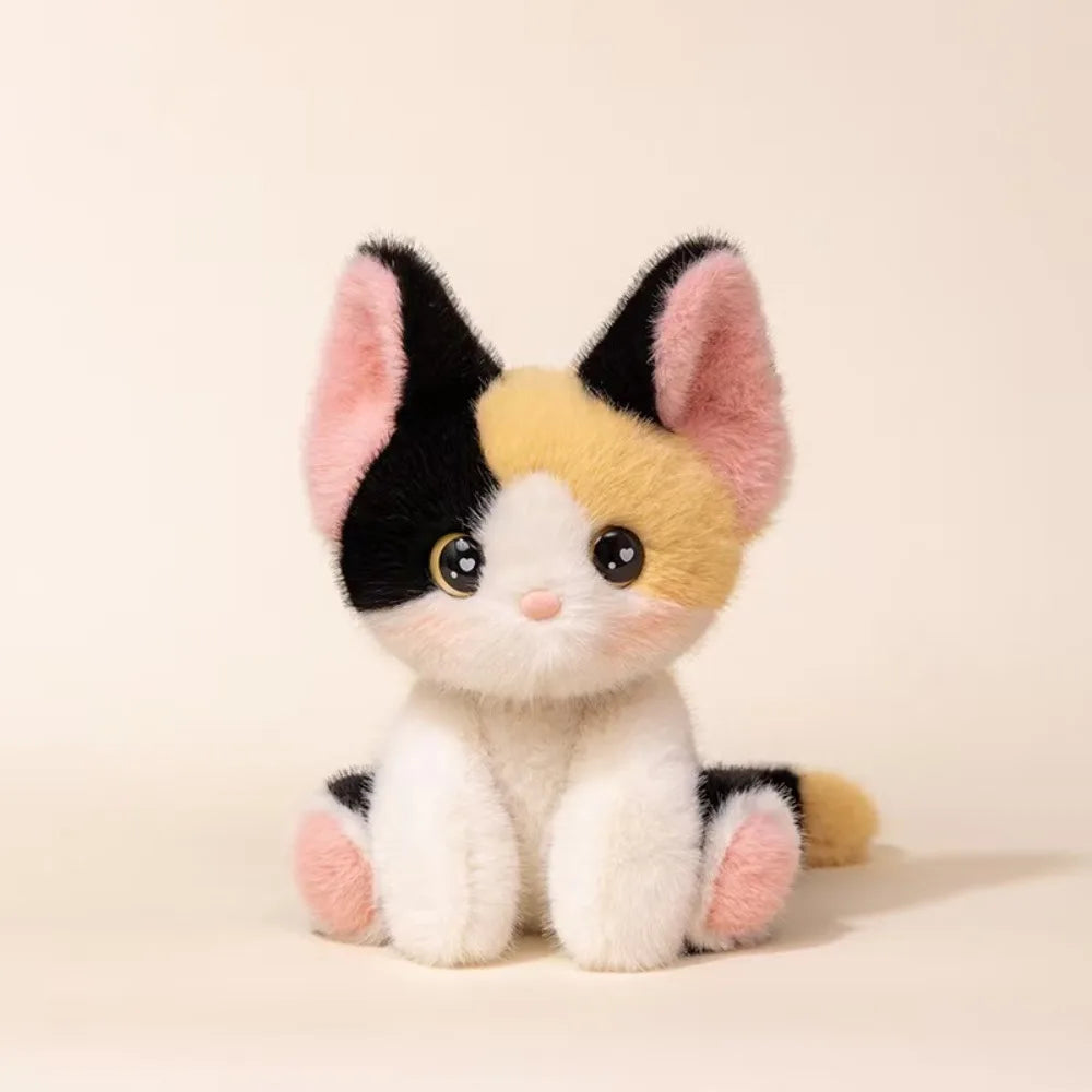 Stuffed Animal Siamese Cat Plush Cute Sitting Desktop Ornament Stuffed Devon Rex Kitten Doll Cartoon Cat Plush Doll Kids Toy